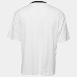 Giorgio Armani White Cotton Signature Logo Embroidered T-Shirt 3XL