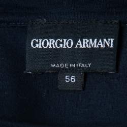 Giorgio Armani Navy Blue Logo Print Cotton Crew Neck T-Shirt 3XL
