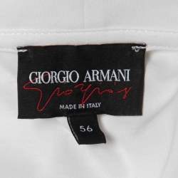 Giorgio Armani White Cotton Signature Logo Detail T-Shirt 3XL