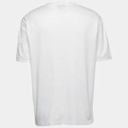 Giorgio Armani White Cotton Signature Logo Detail T-Shirt 3XL