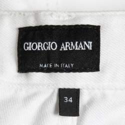 Giorgio Armani White Denim Regular Fit Jeans L/ Waist 36"