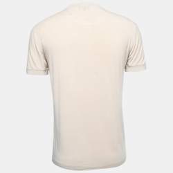 Pre Owned Giorgio Armani Beige Jersey Crew Neck T-Shirt XL