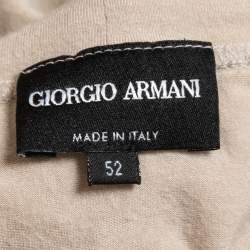 Pre Owned Giorgio Armani Beige Jersey Crew Neck T-Shirt XL