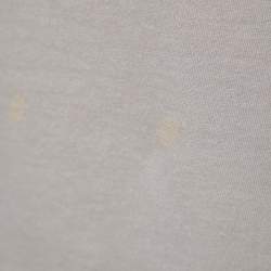 Giorgio Armani Grey Cotton Knit Logo Embroidered T-Shirt M
