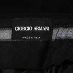 Pre Owned Giorgio Armani Black Linen Blend Tailored Pants XXL