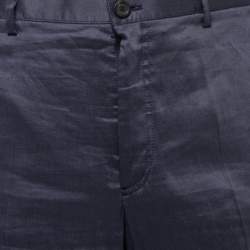 Giorgio Armani Purple Linen Blend Trousers XXL