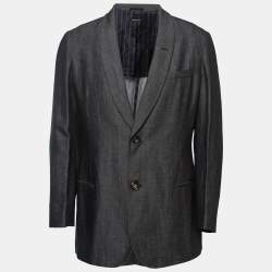 Giorgio Armani Navy Blue Wool Blend Single Breasted Blazer XXL