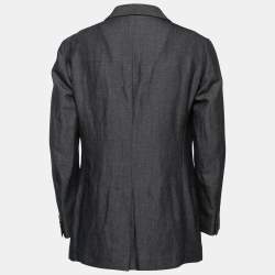 Giorgio Armani Navy Blue Wool Blend Single Breasted Blazer XXL