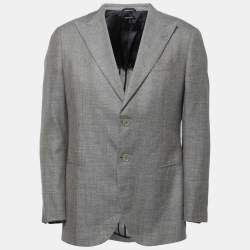 Giorgio Armani Grey Silk Blend Single Breasted Blazer XXL