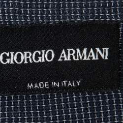 Giorgio Armani Navy Blue Cotton Half Sleeve Shirt L
