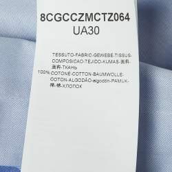 Pre Owned Giorgio Armani Blue Cotton Button Front Shirt 2XL