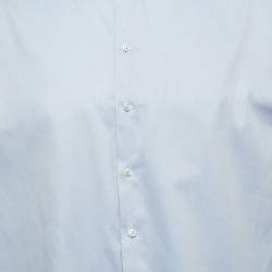 Pre Owned Giorgio Armani Blue Cotton Button Front Shirt 2XL