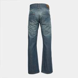 Giorgio Armani Blue Washed Denim Straight Fit Jeans 3XL Waist 38"