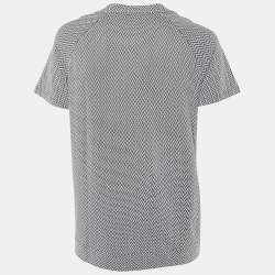 Giorgio Armani Grey Patterned Knit V-Neck T-Shirt XXL