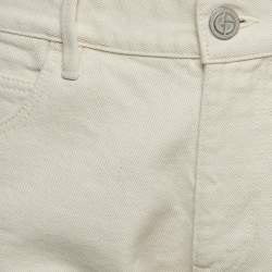 Giorgio Armani Cream Denim Tapered Fit Jeans M