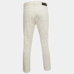 Giorgio Armani Cream Denim Tapered Fit Jeans M