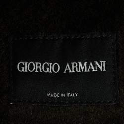 Giorgio Armani Black Leather Double Breasted Flight Jacket XL
