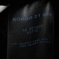 Giorgio Armani Black Leather and Fur Zipper Jacket XL