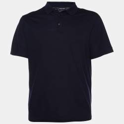 Giorgio Armani Navy Blue Knit Polo T Shirt 3XL Giorgio Armani TLC