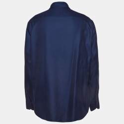 Giorgio Armani Navy Blue Cotton Shirt 4XL