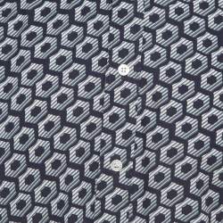 Giorgio Armani Blue Op-Art Print Cotton Shirt XL