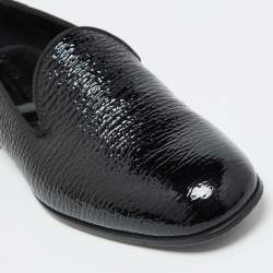 Giorgio Armani Black Patent Leather Smoking Slippers Size 39