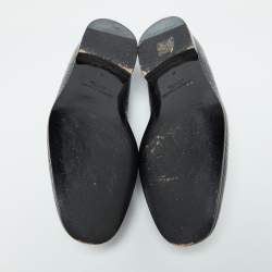 Giorgio Armani Black Patent Leather Smoking Slippers Size 39