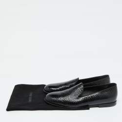Giorgio Armani Black Patent Leather Smoking Slippers Size 39