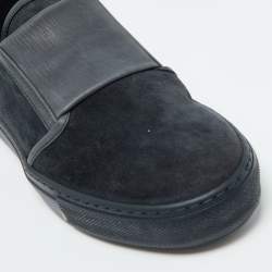 Giorgio Armani Blue/Grey Suede and LeatherSlip On Sneakers Size 39