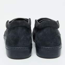 Giorgio Armani Blue/Grey Suede and LeatherSlip On Sneakers Size 39