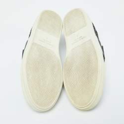 Giorgio Armani Dark Blue Woven Leather Slip On Sneakers Size 39