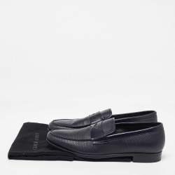 Giorgio Armani Blue Leather Loafers Size 39