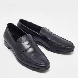 Giorgio Armani Blue Leather Loafers Size 39
