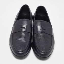 Giorgio Armani Blue Leather Loafers Size 39