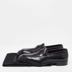 Giorgio Armani Black Leather Loafers Size 39