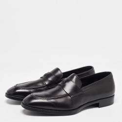 Giorgio Armani Black Leather Loafers Size 39