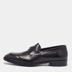 Giorgio Armani Black Leather Loafers Size 39