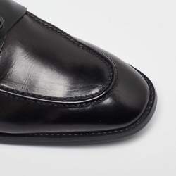 Giorgio Armani Black Leather Loafers Size 39