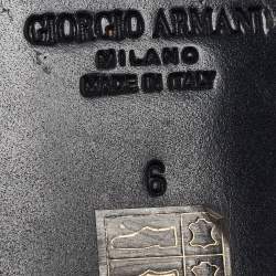 Pre Owned Giorgio Armani Brown Leather Loafers Size 39