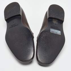 Pre Owned Giorgio Armani Brown Leather Loafers Size 39
