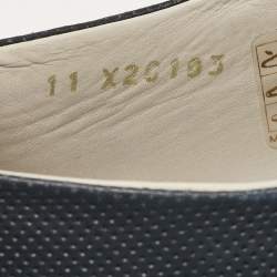 Giorgio Armani Navy Blue Perforated Leather Low Top Sneakers Size 45
