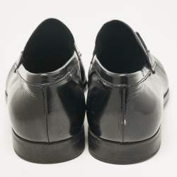 Giorgio Armani Black Leather Logo Slip On Loafers Size 41