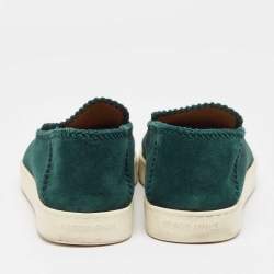 Giorgio Armani Green Suede Galleria Slip On Sneakers Size 42