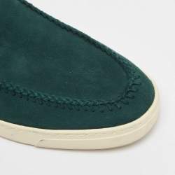 Giorgio Armani Green Suede Galleria Slip On Sneakers Size 42