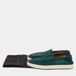 Giorgio Armani Green Suede Galleria Slip On Sneakers Size 42