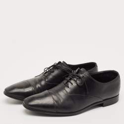 Giorgio Armani Black Leather Lace Up Oxfords Size 43