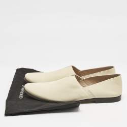 Giorgio Armani Cream Leather Slip On Loafers Size 42