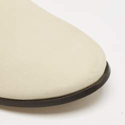 Giorgio Armani Cream Leather Slip On Loafers Size 42