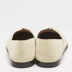 Giorgio Armani Cream Leather Slip On Loafers Size 42