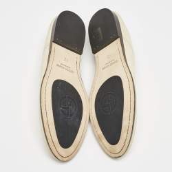 Giorgio Armani Cream Leather Slip On Loafers Size 42